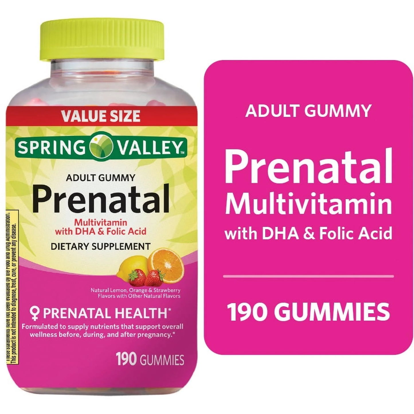 Prenatal Multivitamin Gummies with DHA and Folic Acid, 190 Count