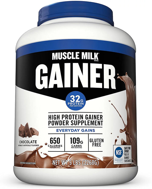 Gainer Protein Powder, Chocolate, 32G Protein, 5 Lbs