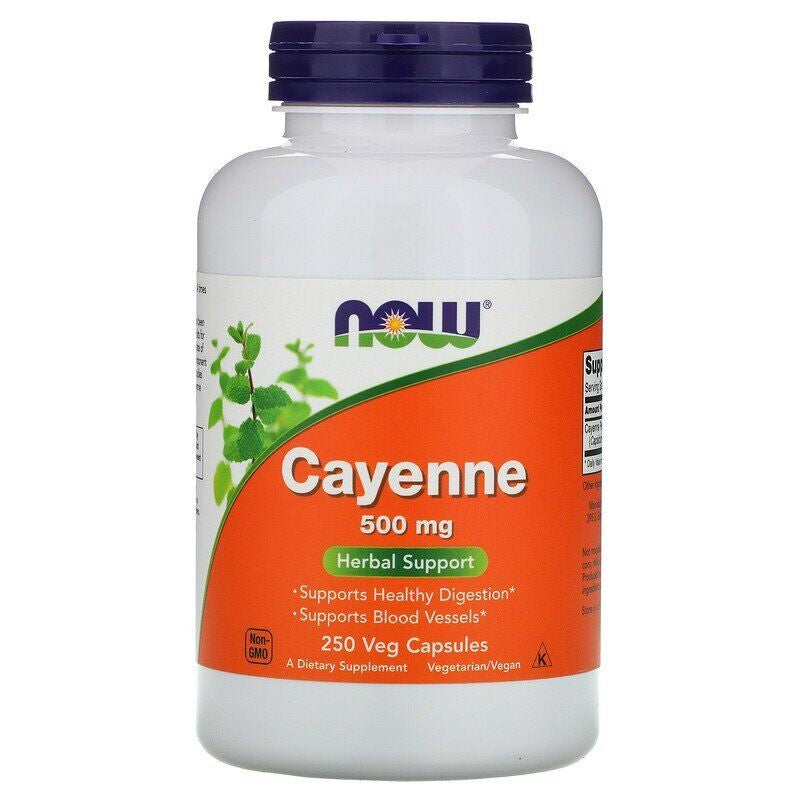 Now Foods Cayenne 500Mg, 250 Veg Capsules