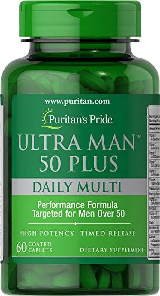 High Potency Ultra Man 50 plus Coated Caplets, 60 Count