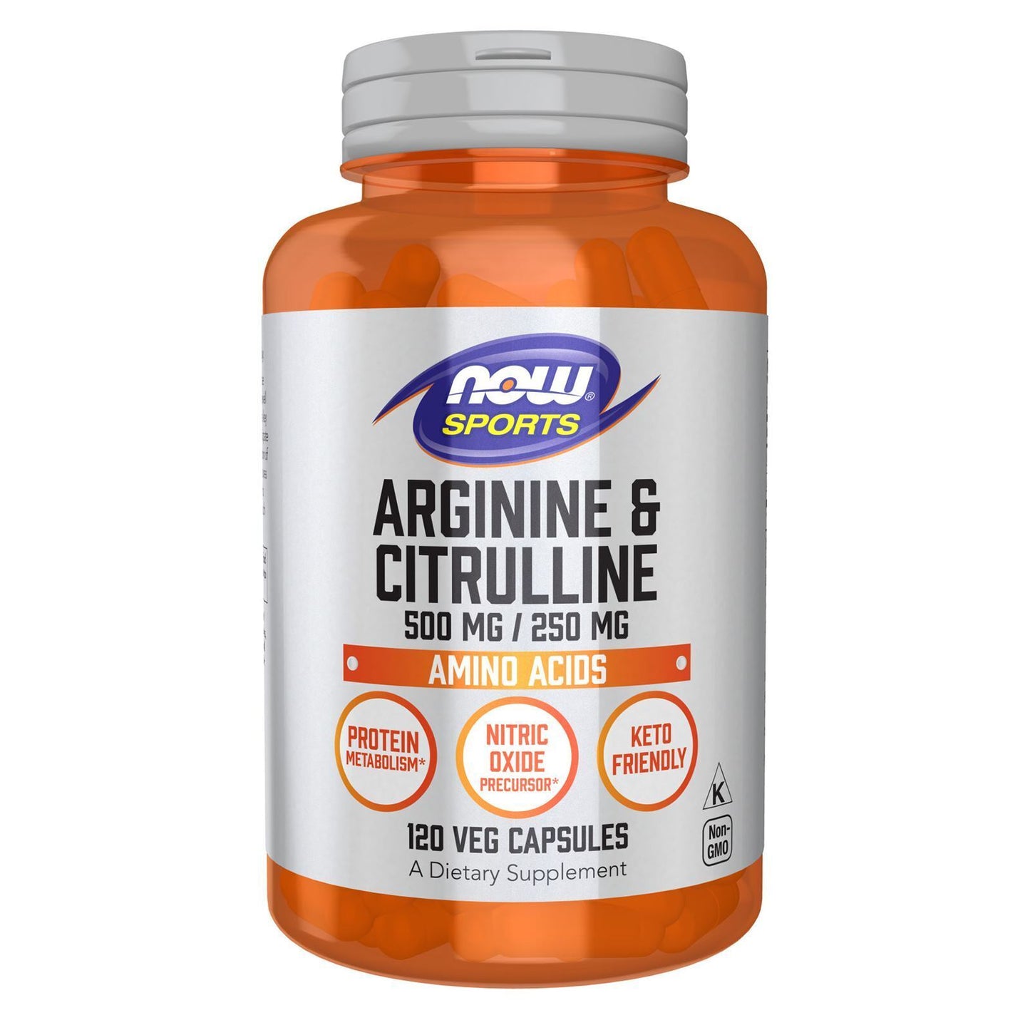 NOW FOODS Arginine & Citrulline 500 Mg 250 Mg 120 Veg Capsules