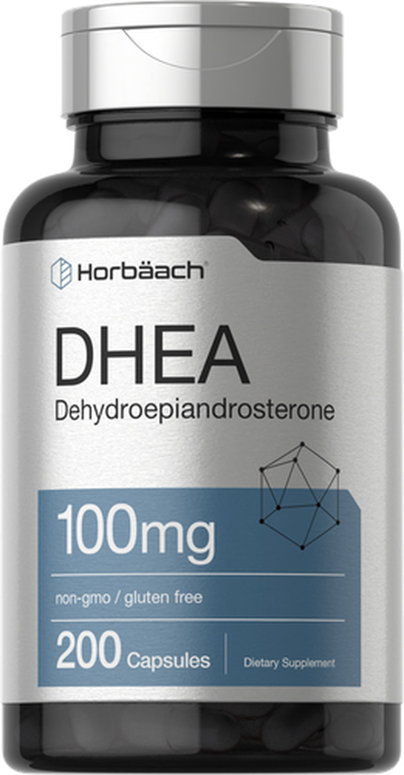 DHEA 100Mg | 200 Capsules | Non-Gmo, Gluten Free Supplement | by Horbaach