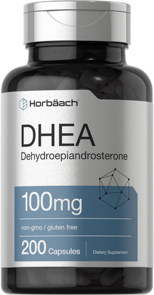 DHEA 100Mg | 200 Capsules | Non-Gmo, Gluten Free Supplement | by Horbaach