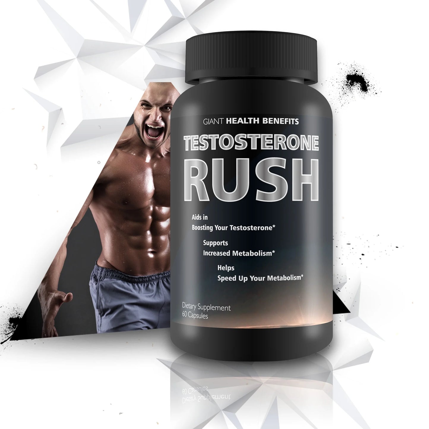 Testosterone Rush by  - Helps Increase Energy, Muscle Mass, Stamina and Weight Loss - Testosterone Booster for Men - 60 Capsules
