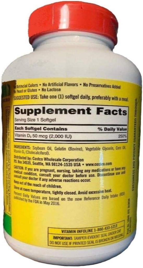 Kirkland Signature Extra Strength D3 50 mcg., 600 Softgels