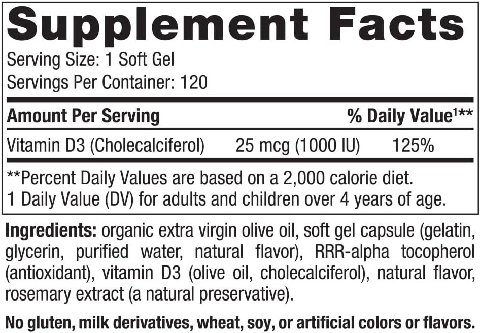Nordic Naturals Vitamin D3 1000, Orange - 120 Mini Soft Gels