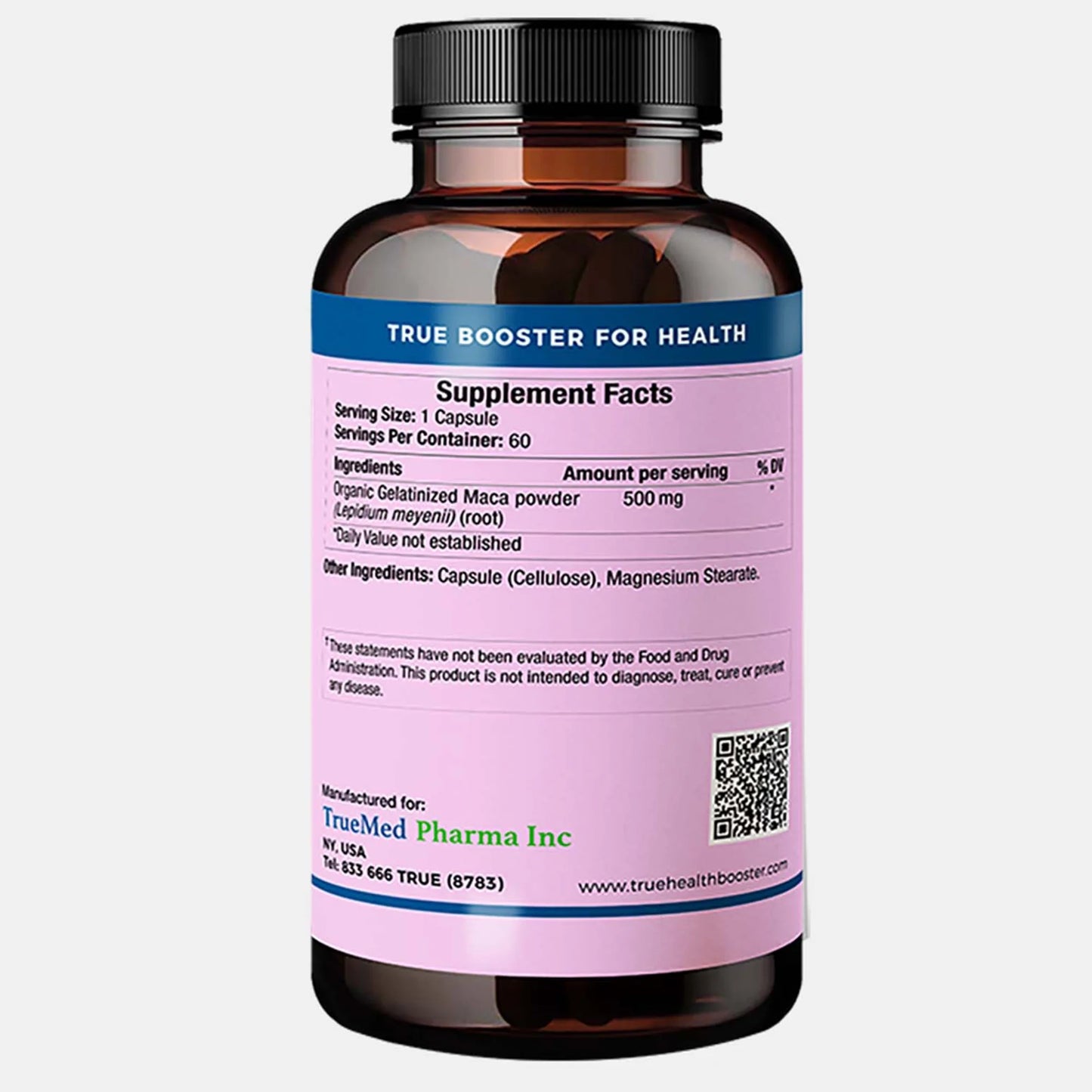 Maca for Women Libido, Function and Fertility for Female Organic Gelatinized Maca Powder Mood Support, Reproductive Health and Energy 500 Mg 60 Capsules