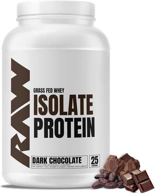 Whey Isolate Protein Powder, Dark Chocolate - 100% Grass-Fed Sports Nutrition Wh