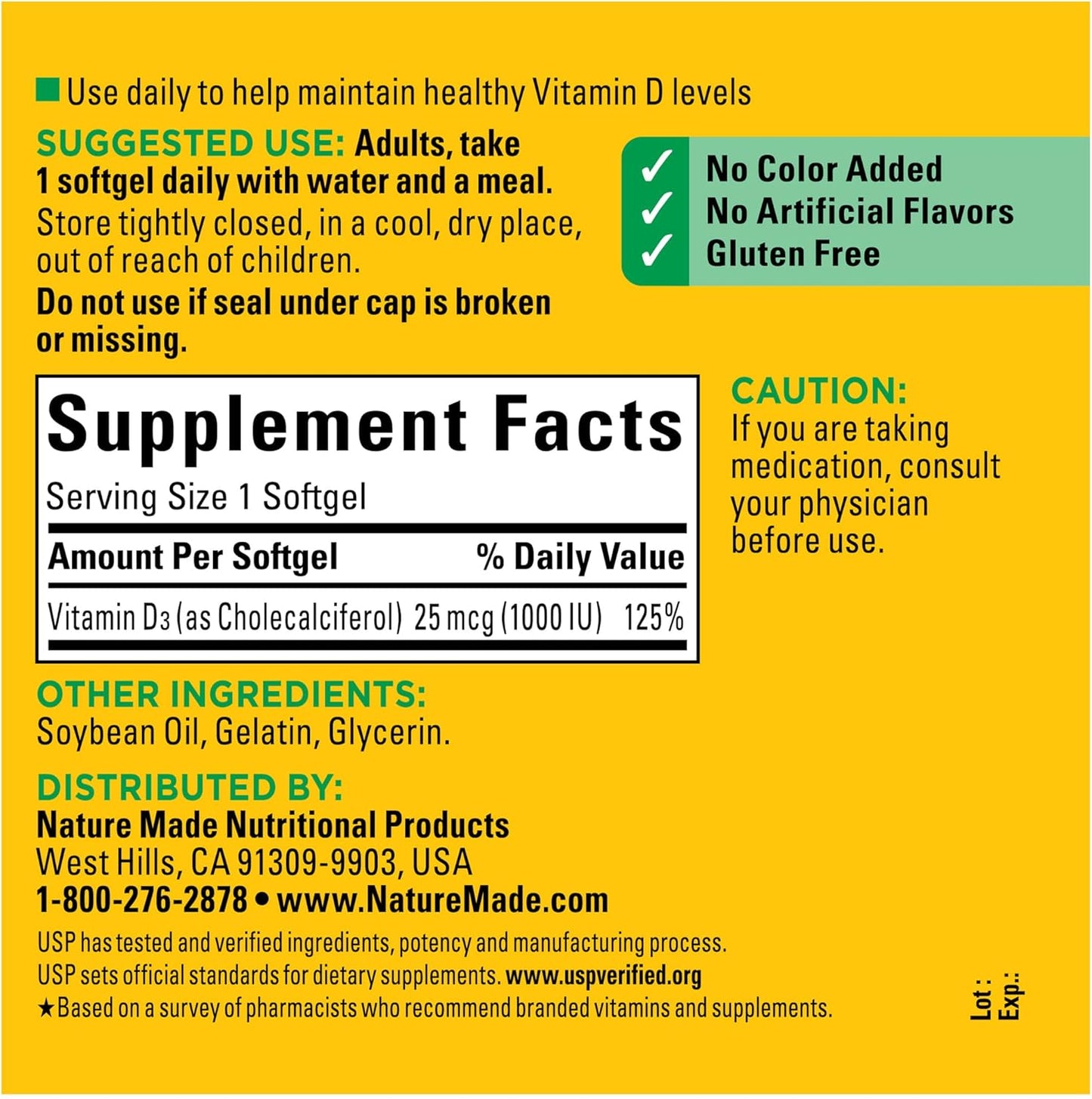 Nature Made Vitamin D3 1000 IU