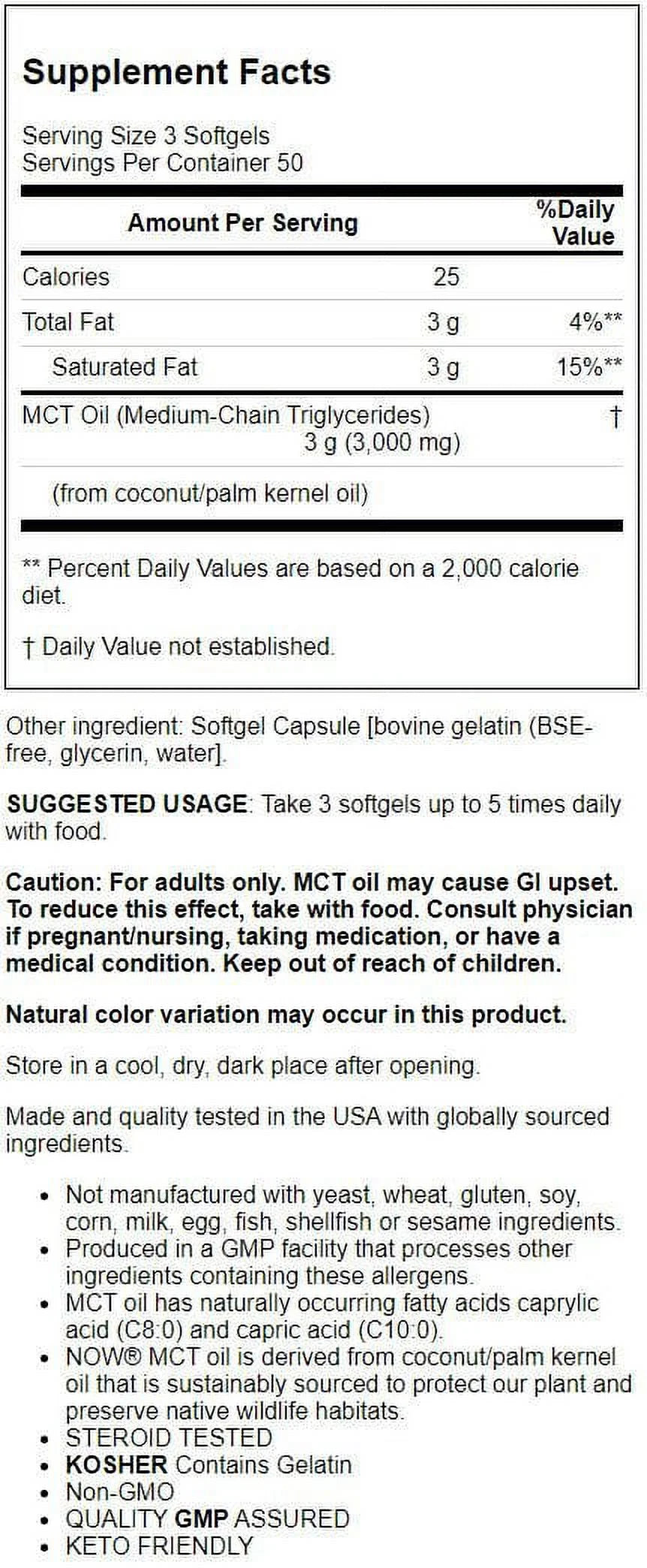 Sports MCT Oil Weight Management, Dietary Supplements, 1000 Mg, 150 Count