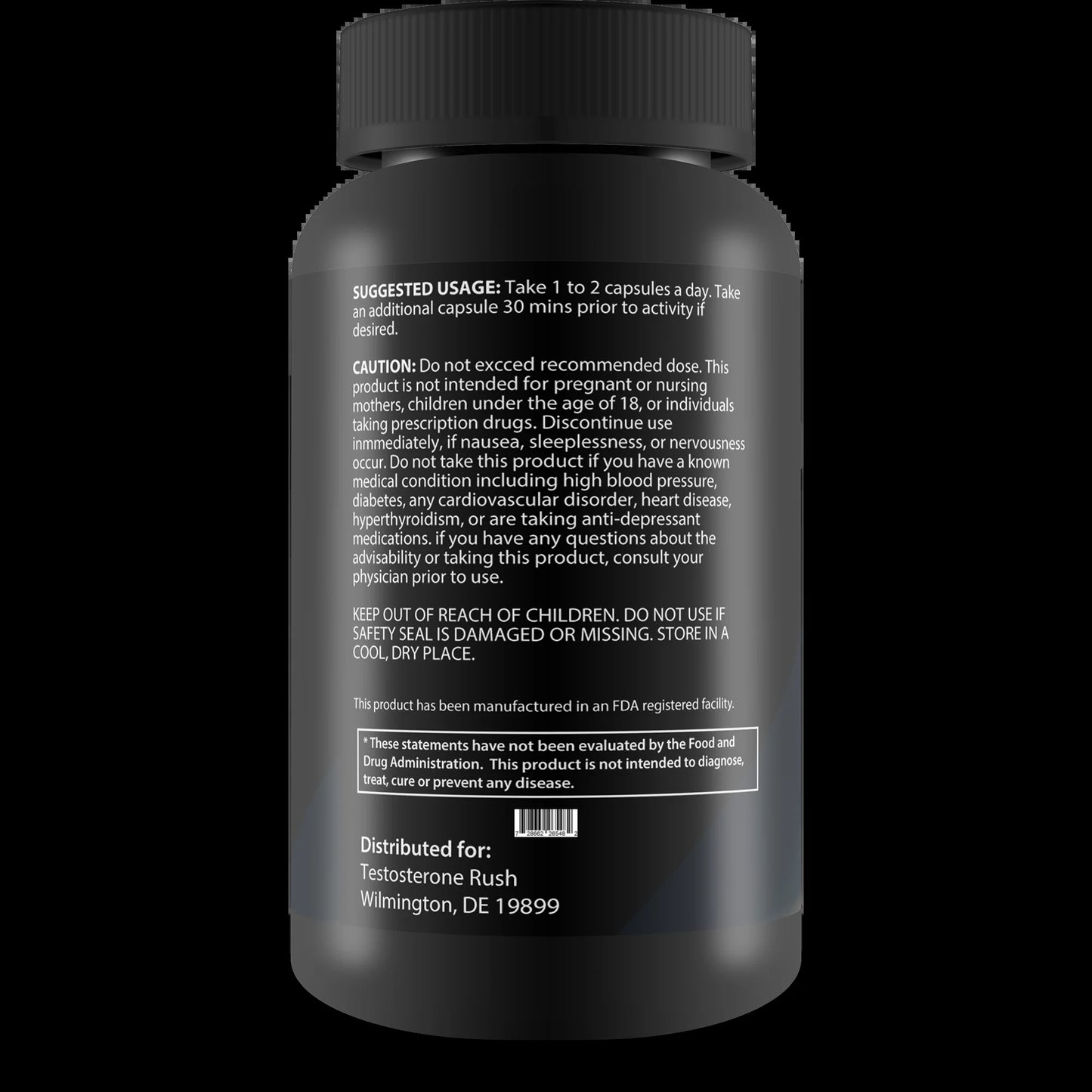 Testosterone Rush by  - Helps Increase Energy, Muscle Mass, Stamina and Weight Loss - Testosterone Booster for Men - 60 Capsules