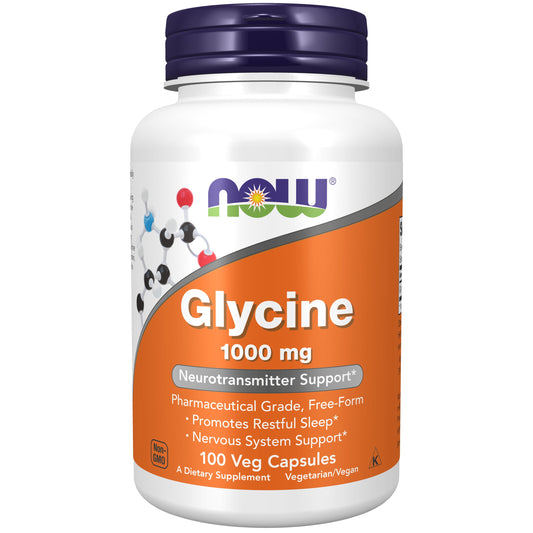 Supplements, Glycine 1,000 Mg Free-Form, Neurotransmitter Support*, 100 Veg Capsules