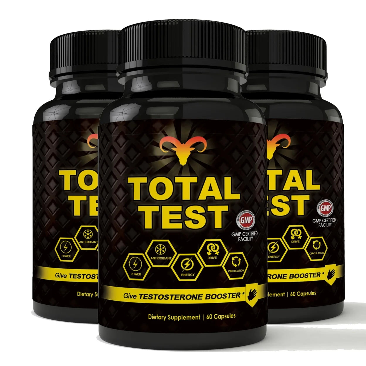 Total Test Testosterone Booster 60 Capsules 1500Mg USA Made Energy Libido Increase