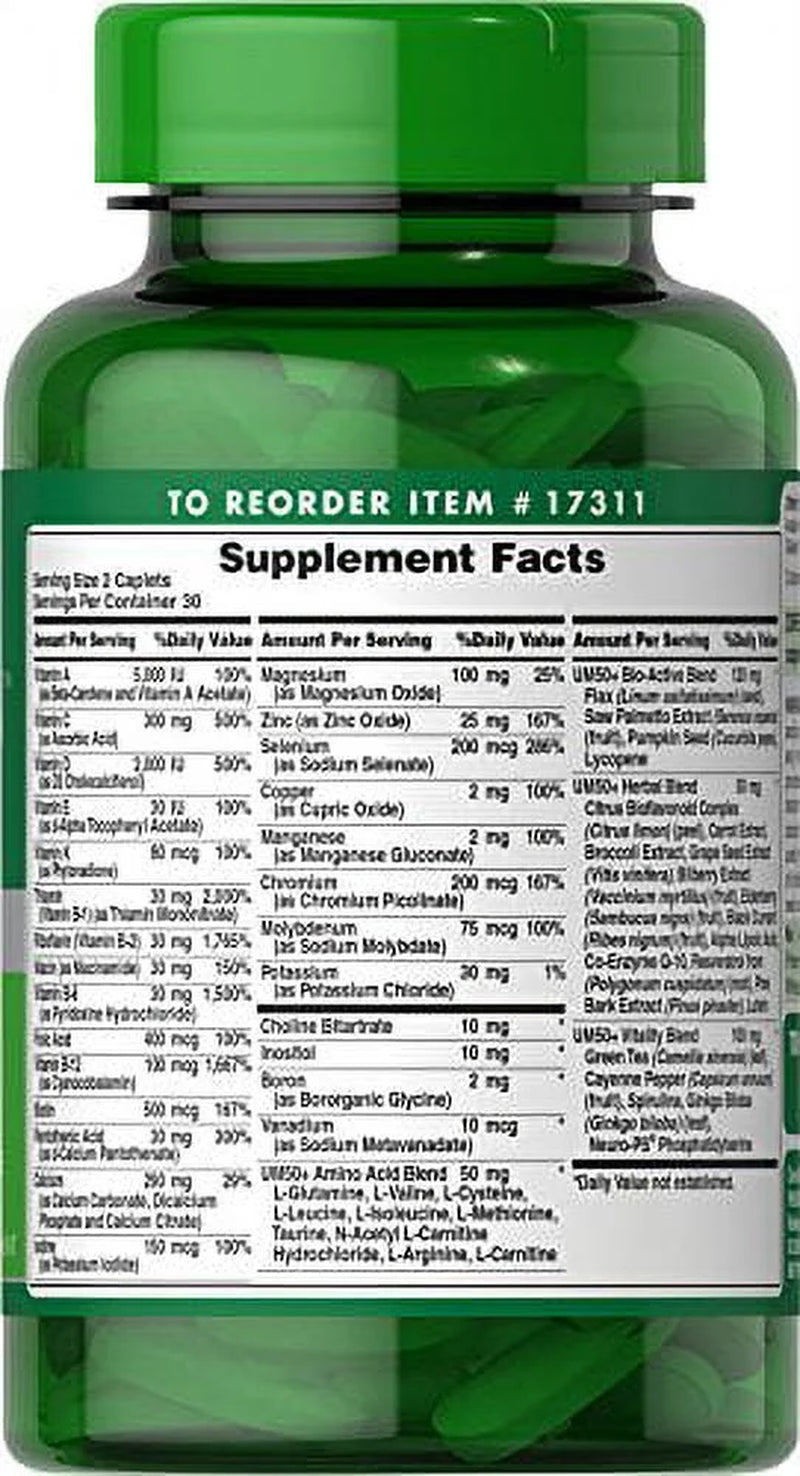 High Potency Ultra Man 50 plus Coated Caplets, 60 Count