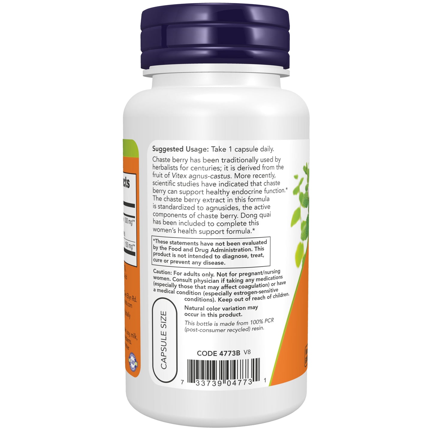 Supplements, Chaste Berry Vitex Extract 300 Mg with Dong Quai, Women'S Health*, 90 Veg Capsules