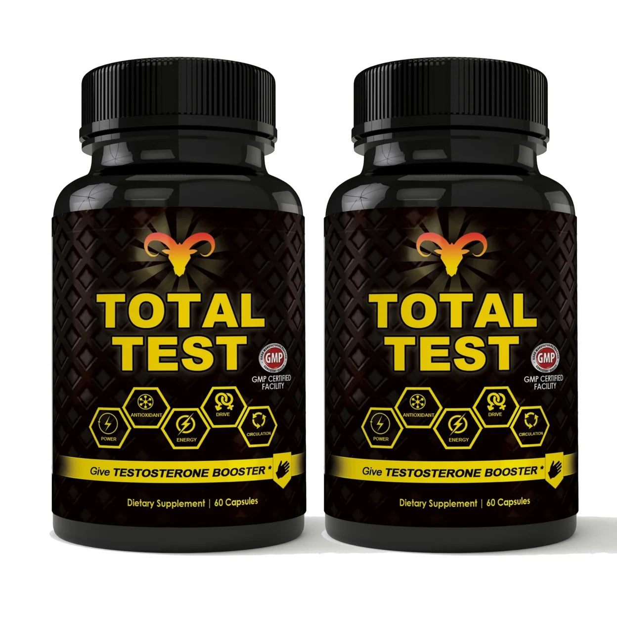 Total Test Testosterone Booster 60 Capsules 1500Mg USA Made Energy Libido Increase