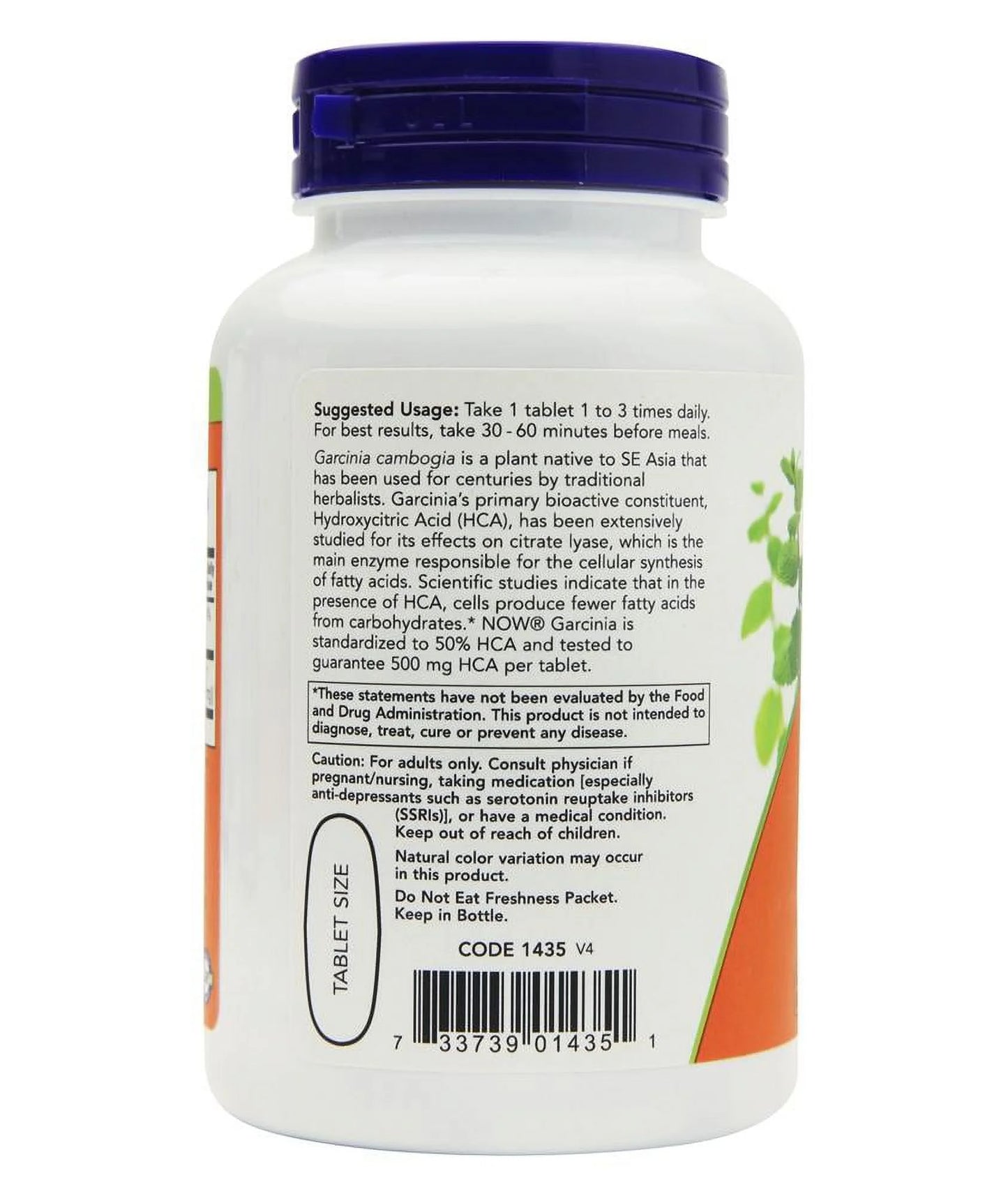 Foods Garcinia Cambogia Metabolism Support Weight Loss Tablets, 1000 Mg., 120 Ct.