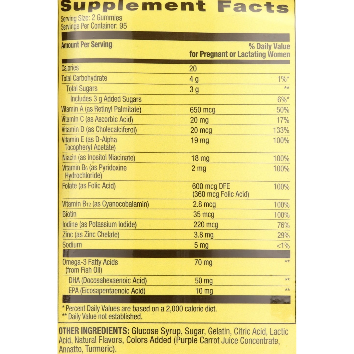 Prenatal Multivitamin Gummies with DHA and Folic Acid, 190 Count