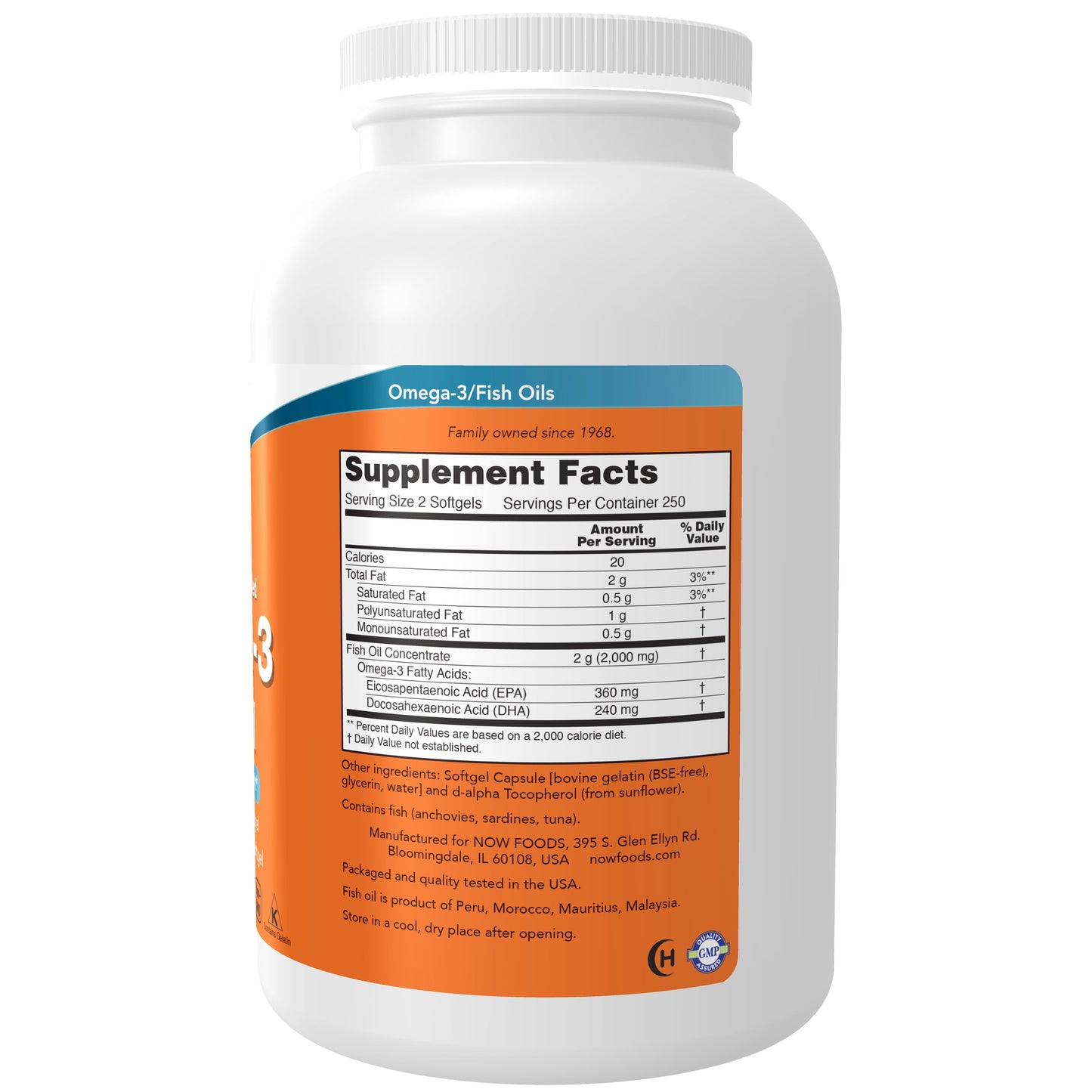 Supplements, Omega-3 180 EPA / 120 DHA, Molecularly Distilled, Cardiovascular Support, 500 Softgels