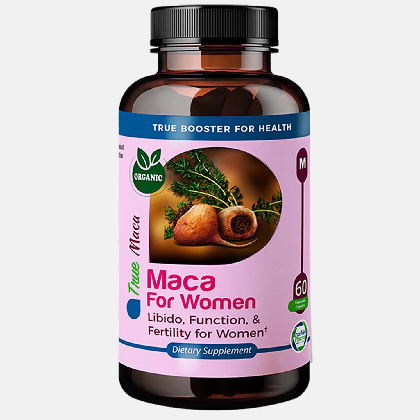 Maca for Women Libido, Function and Fertility for Female Organic Gelatinized Maca Powder Mood Support, Reproductive Health and Energy 500 Mg 60 Capsules