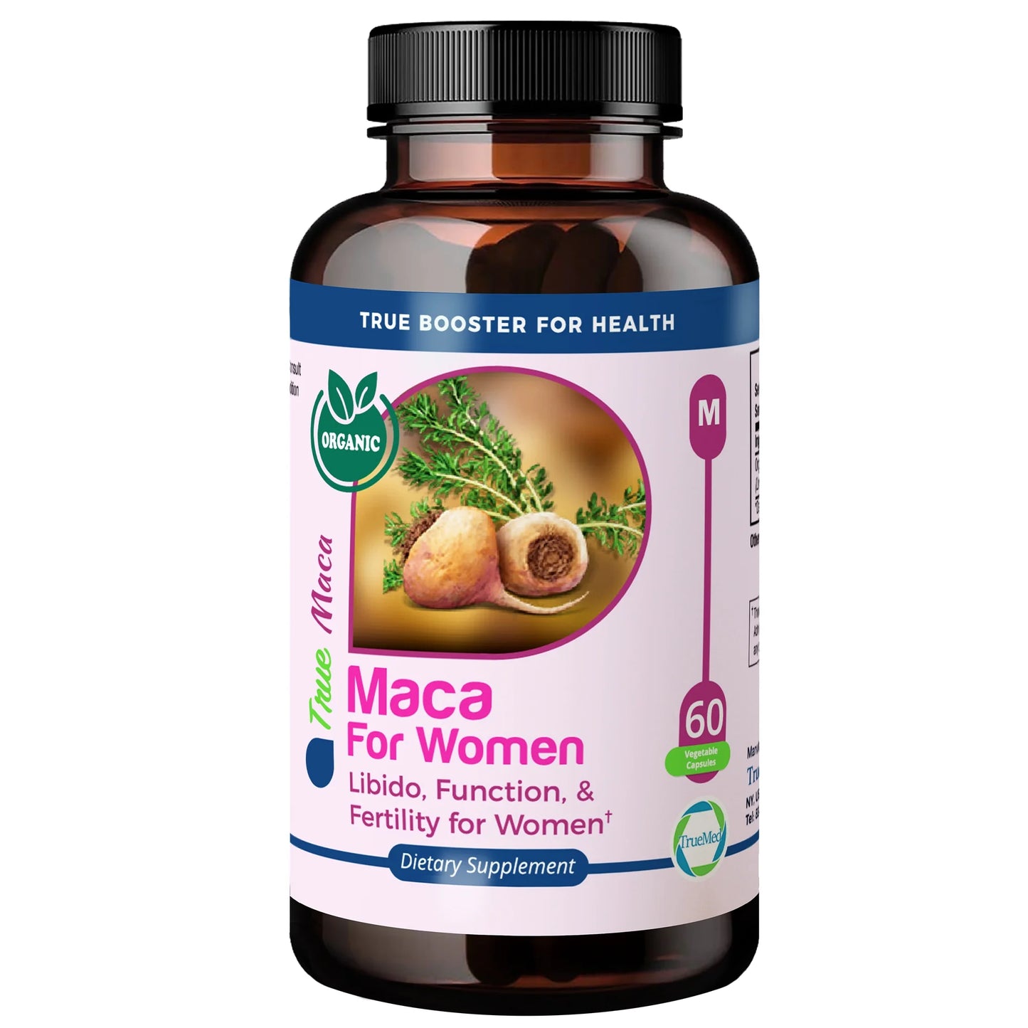 Maca for Women Libido, Function and Fertility for Female Organic Gelatinized Maca Powder Mood Support, Reproductive Health and Energy 500 Mg 60 Capsules