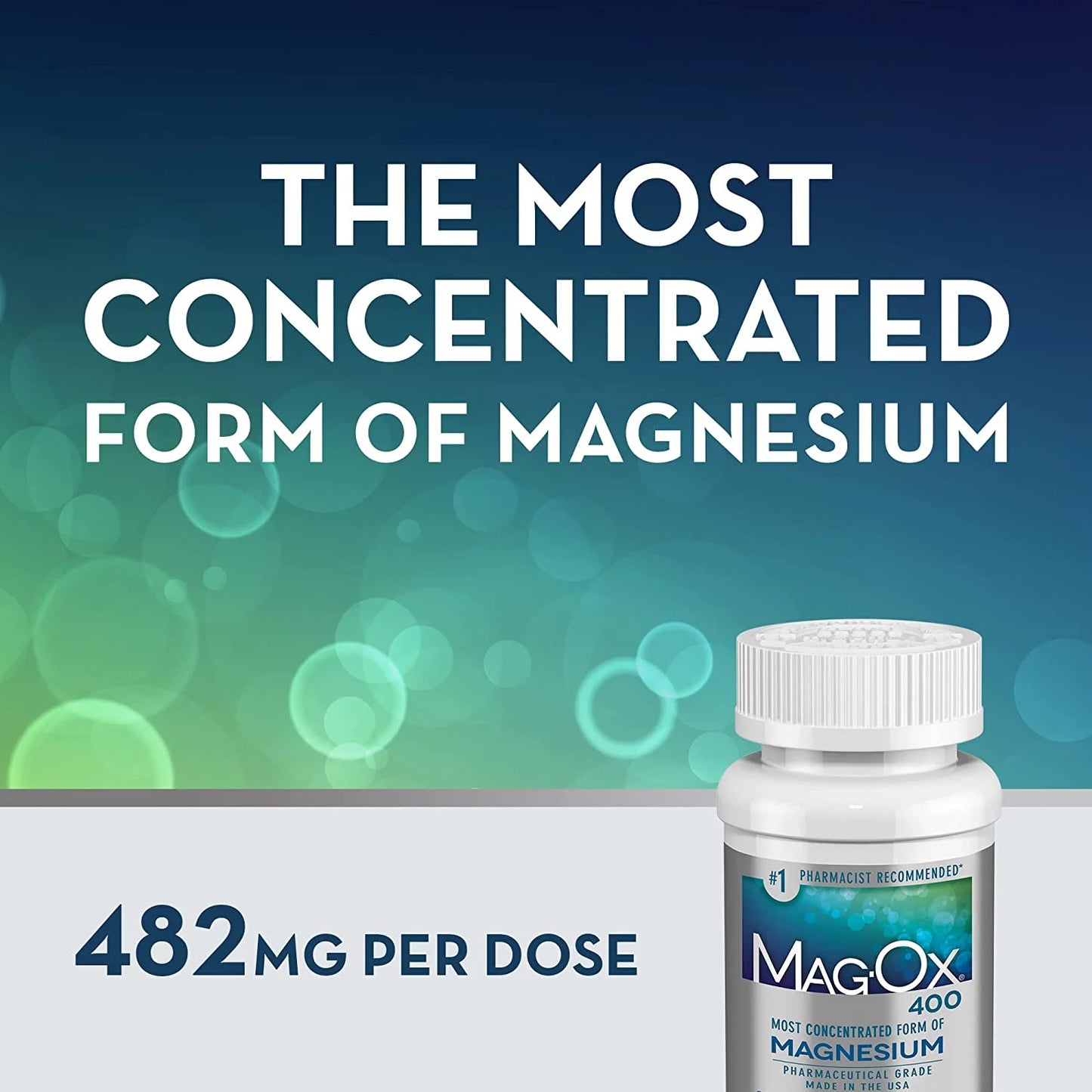 400 Magnesium Oxide Dietary Mineral Supplement Tablets 120 Count