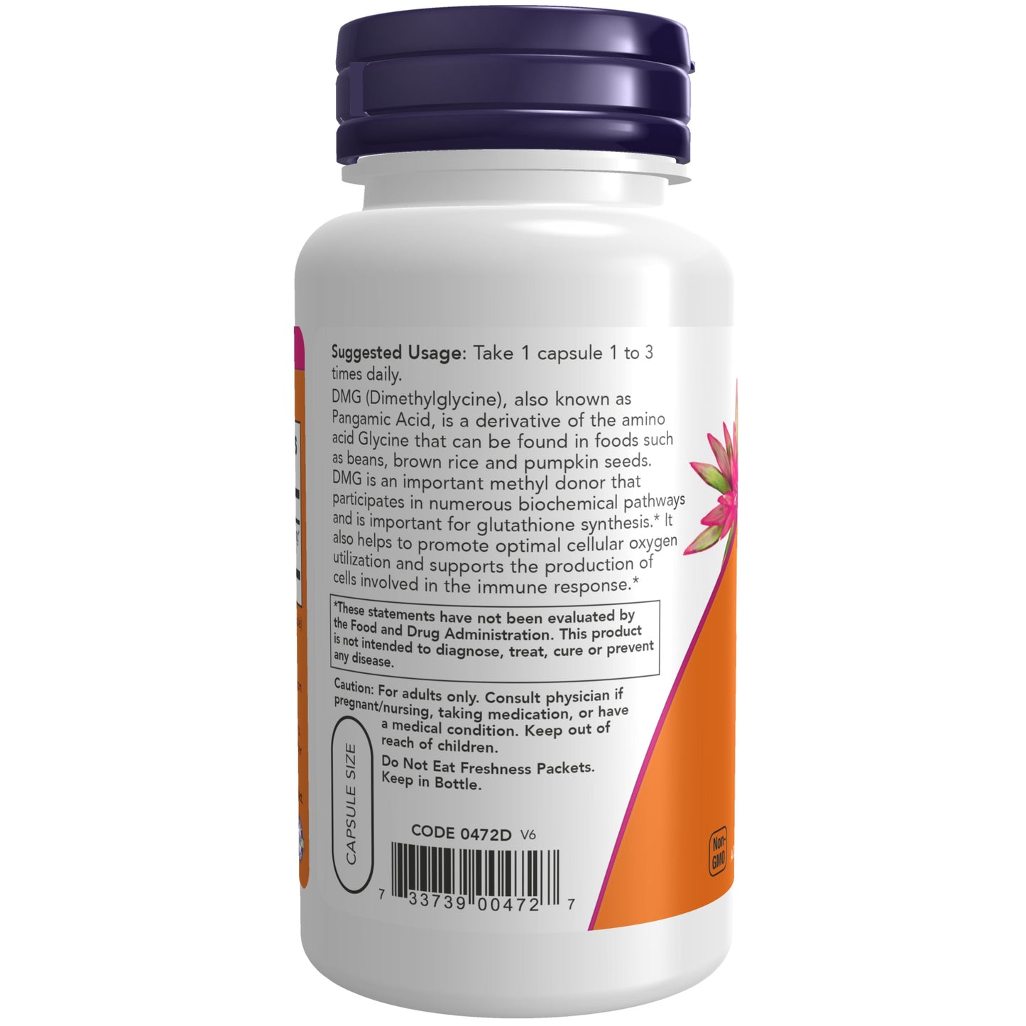 Supplements, DMG (N-Dimethyl Glycine) 125 Mg, Nutritional Support, 100 Veg Capsules